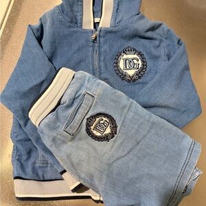 Dolce & Gabbana Light Blue Kids Jacket and Pants Set